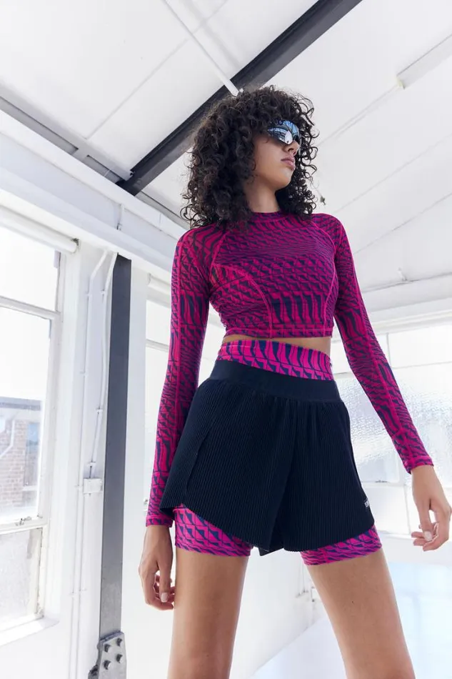 Shop VERTICAL PLEATED SHORT IN BLACK PE Nation Shorts
