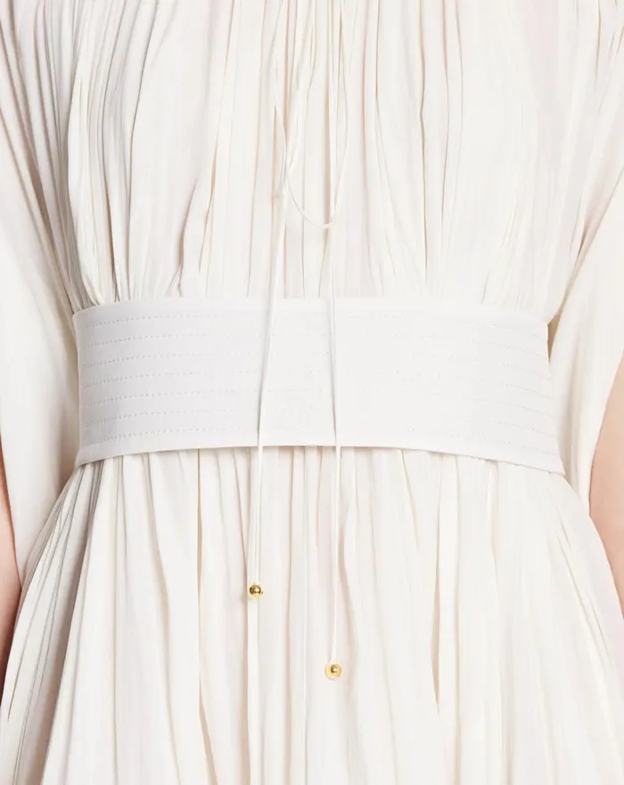 Short Charmeuse Dress Off White Women Lanvin Dresses