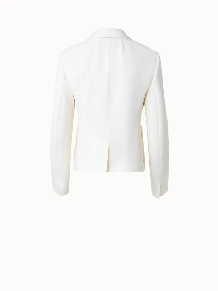 Short DoubleFace Jacket In Wool Stretch Ecru Women Akris Jackets