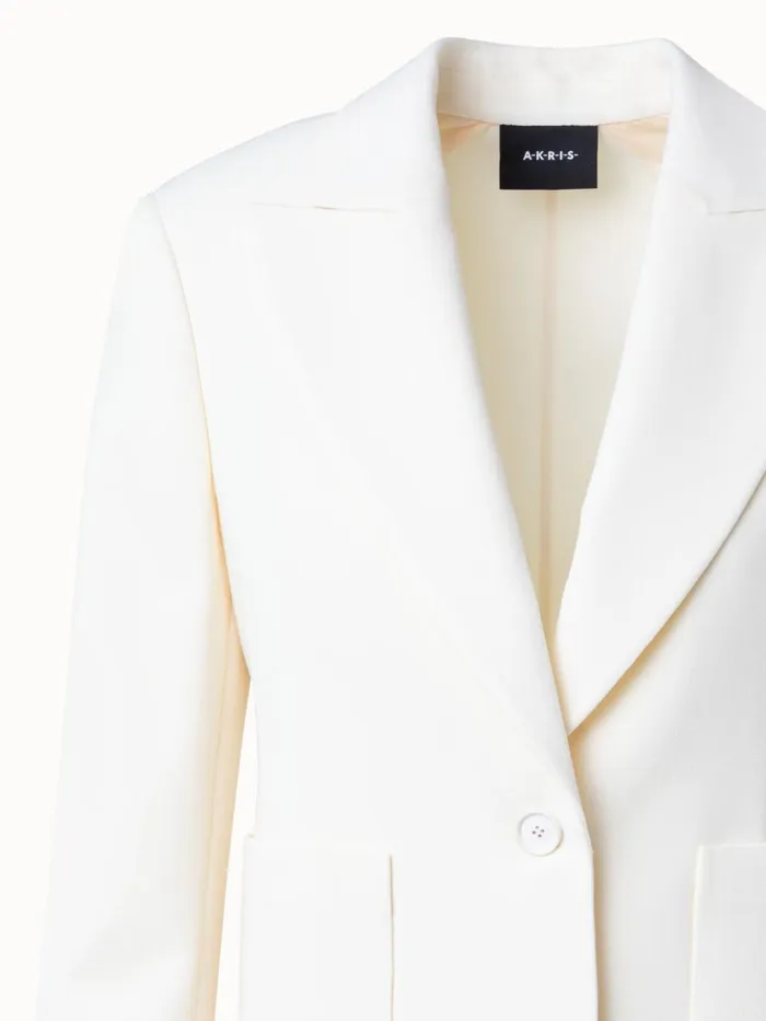 Short DoubleFace Jacket In Wool Stretch Ecru Women Akris Jackets