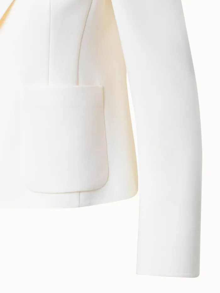 Short DoubleFace Jacket In Wool Stretch Ecru Women Akris Jackets
