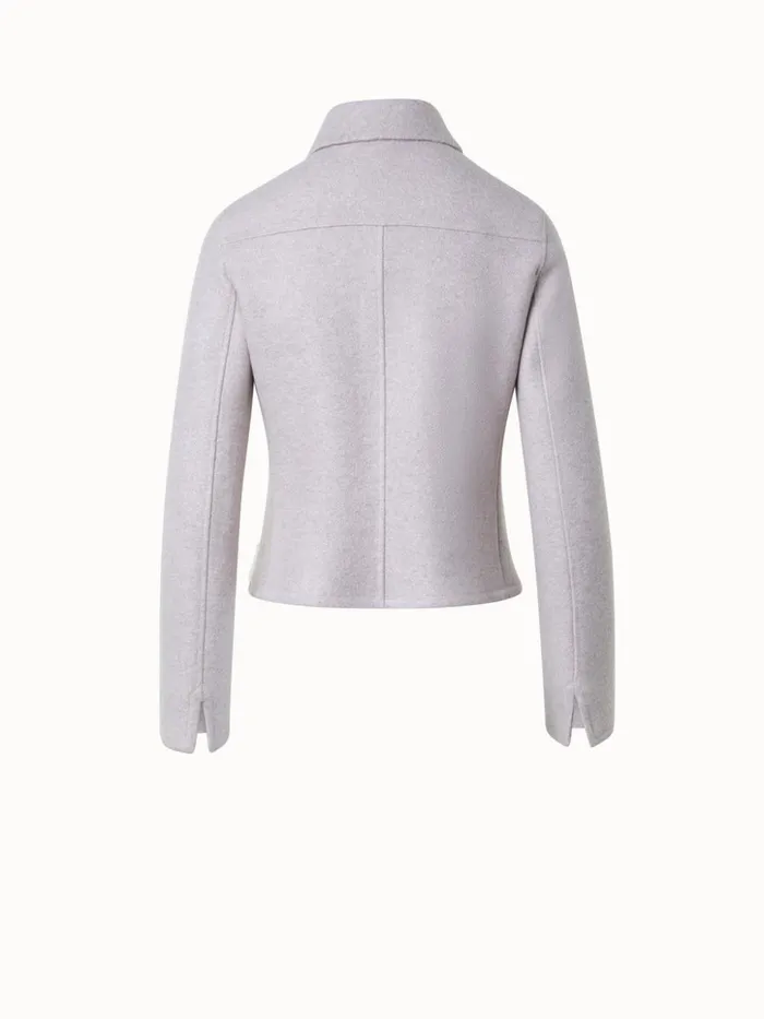 Short Jacket In 100 Cashmere Greige Women Akris Cashmere
