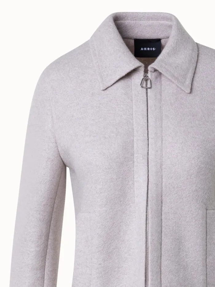 Short Jacket In 100 Cashmere Greige Women Akris Cashmere