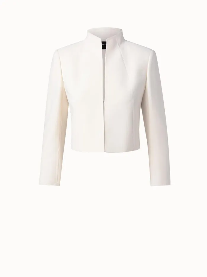 Short Jacket In Wool DoubleFace Offwhite Women Akris Jackets