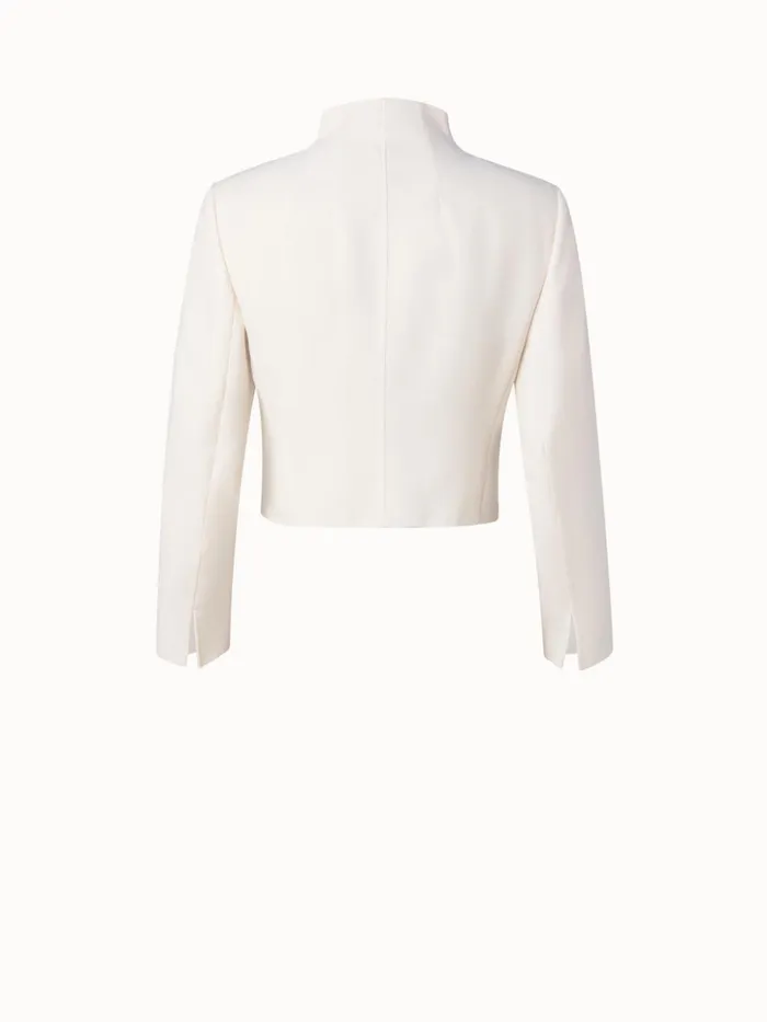Short Jacket In Wool DoubleFace Offwhite Women Akris Jackets