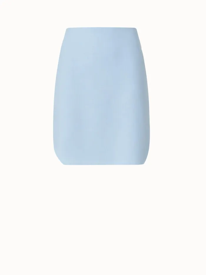 Short Skirt In Cotton DoubleFace Bleached Denim Women Akris Skirts