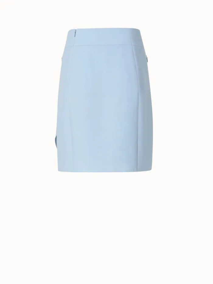 Short Skirt In Cotton DoubleFace Bleached Denim Women Akris Skirts