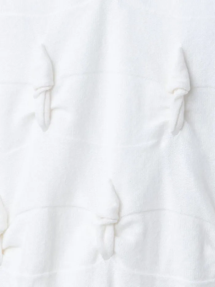 Short Sleeve 100 Cashmere Sweater With Knot Details Ecru Women Akris Knitwear