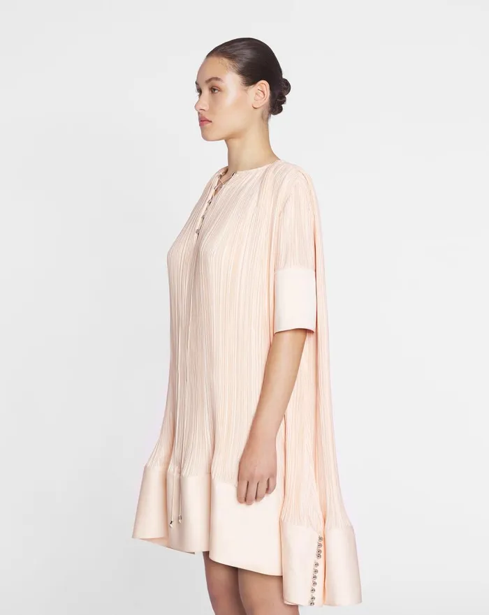 Shortsleeved Pleated Dress Abricotine Women Lanvin Dresses Shortsleeved Pleated Dress Abricotine Women Lanvin Dresses