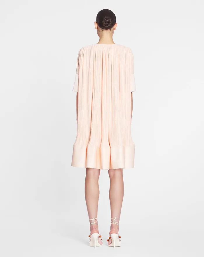 Shortsleeved Pleated Dress Abricotine Women Lanvin Dresses Shortsleeved Pleated Dress Abricotine Women Lanvin Dresses