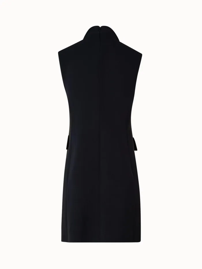 Short Tuxedo Dress In Wool DoubleFace Black Women Akris Dresses