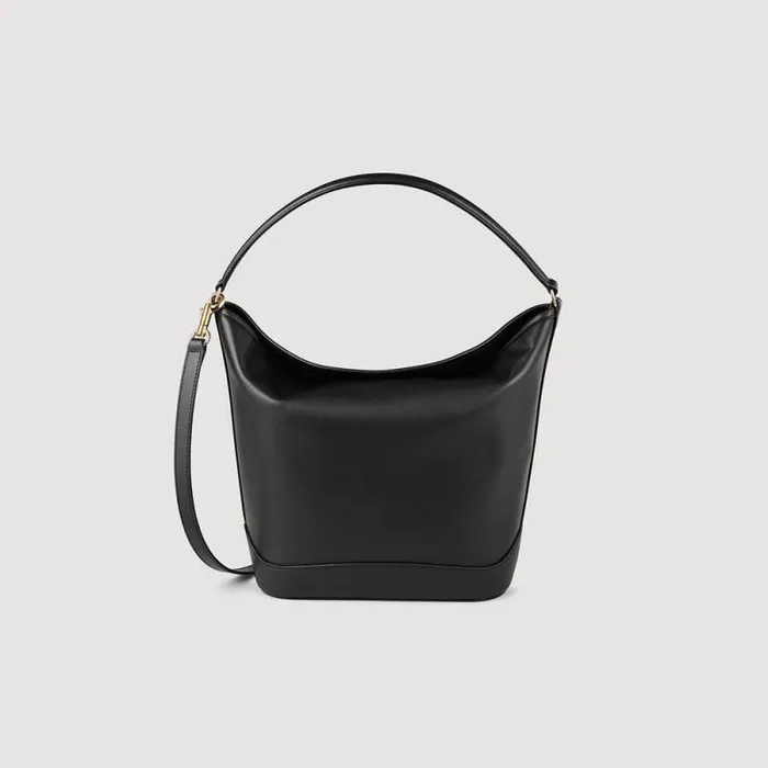 Shoulder Bags WomenMen SANDRO Leather Bucket Bag TANGOSO Black