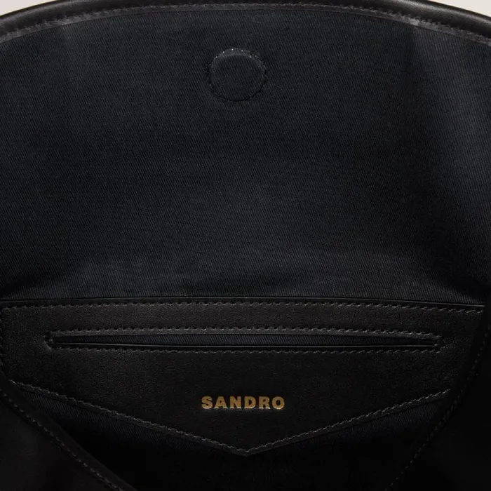 Shoulder Bags WomenMen SANDRO Leather Bucket Bag TANGOSO Black