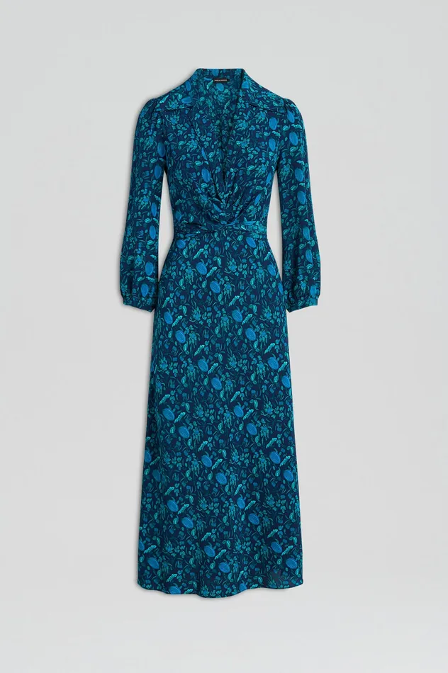 SILK BOTANICAL DRESS NAVY Women Dresses Scanlan Theodore