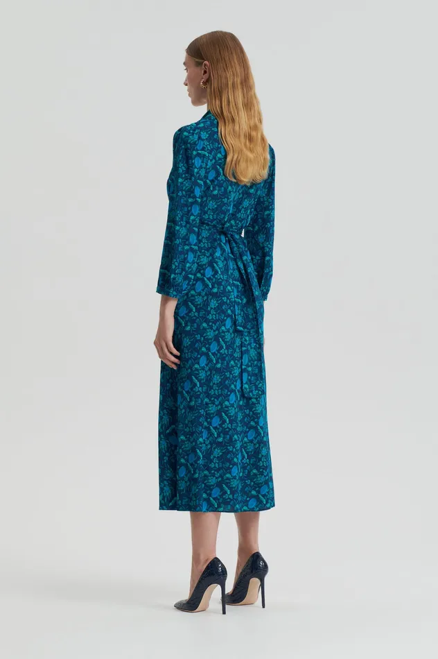 SILK BOTANICAL DRESS NAVY Women Dresses Scanlan Theodore
