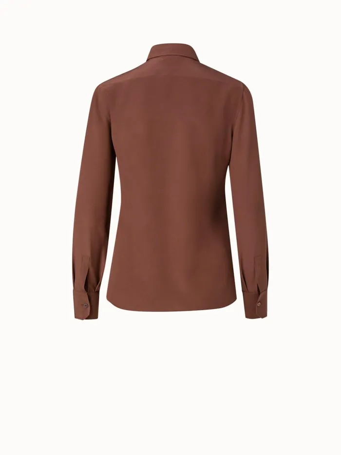 Silk Crpe Blouse Vicuna Women Akris Blouses