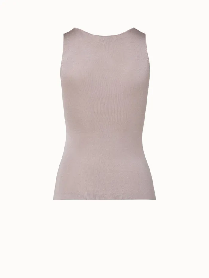 Silk Stretch Knit Tank Top Sand Women Akris Knitwear