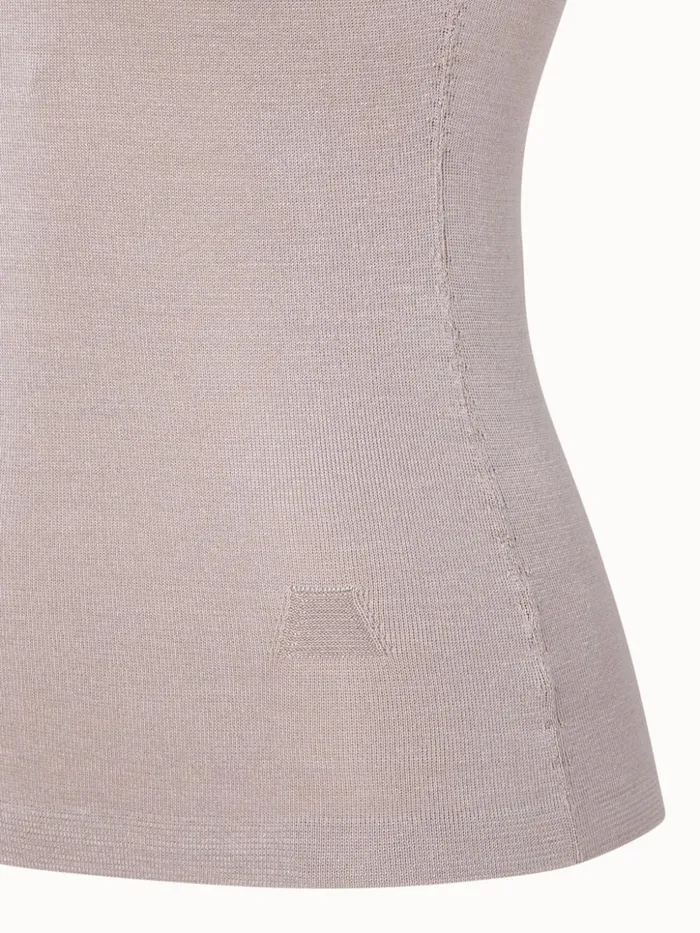 Silk Stretch Knit Tank Top Sand Women Akris Knitwear