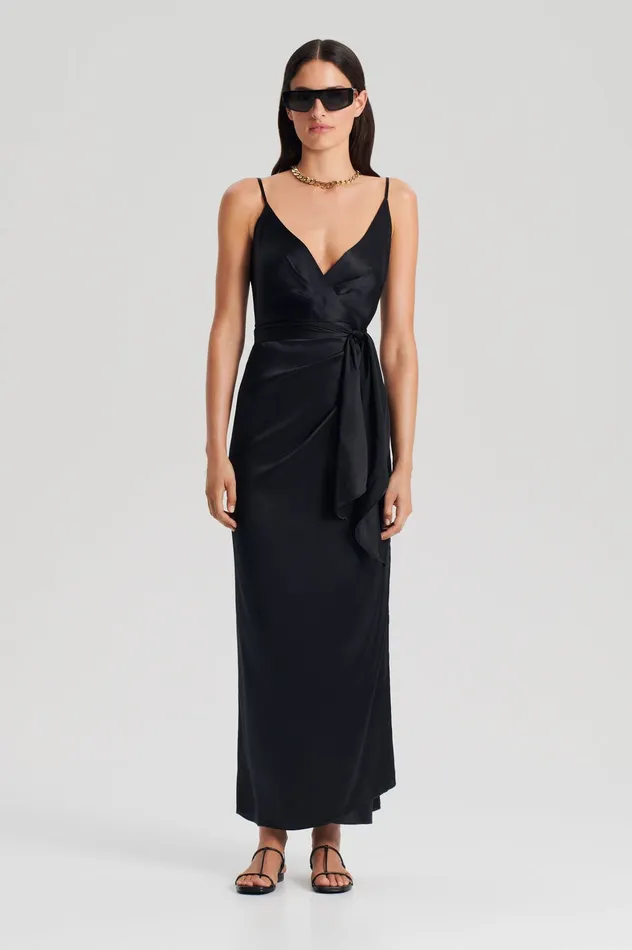 SILK WRAP DRESS BLACK Dresses Scanlan Theodore Women