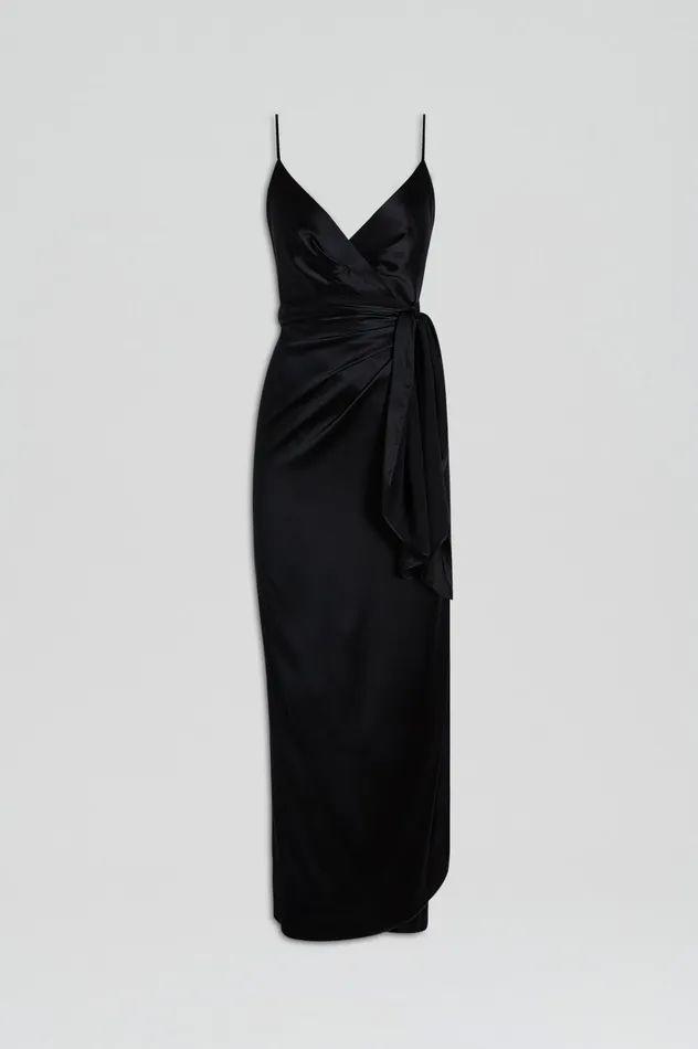 SILK WRAP DRESS BLACK Dresses Scanlan Theodore Women