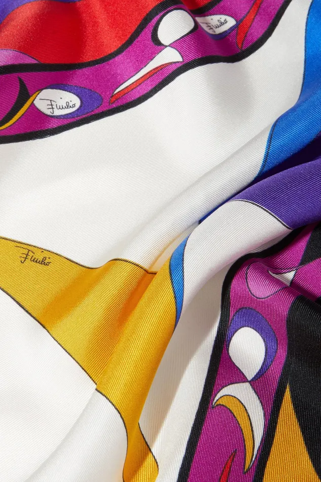 Silks Women PUCCI PesciPrint Large SilkTwill Scarf