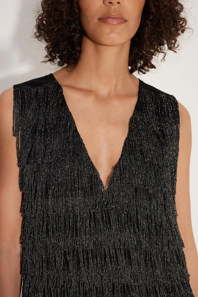 Simon Miller Dresses Fountain Fringe Dress In Black 8211 Women Simon Miller Dresses Fountain Fringe Dress In Black 8211 Women
