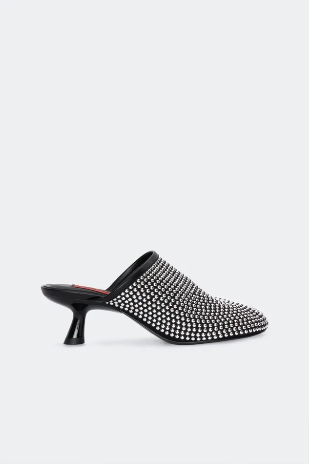 Simon Miller Heels Nailhead Beep Mule In BlackSilver 8211 Women