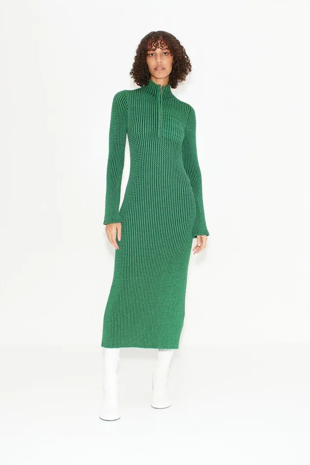 Simon Miller Knitwear Zumi Textured Knit Midi Dress In Gummy Green 8211 Women
