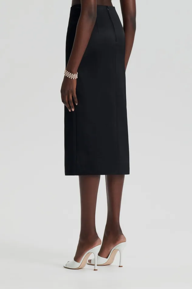 Skirts Scanlan Theodore Women SATIN WRAP SKIRT BLACK