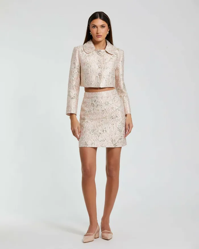 Skirts Women Mac Duggal Brocade Mini Skirt Blush Multi