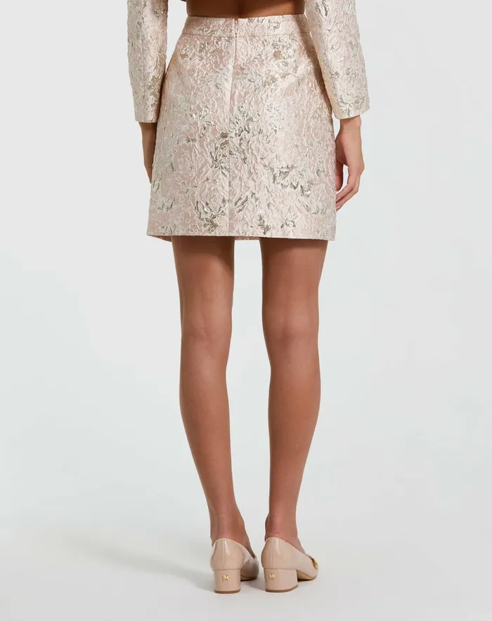 Skirts Women Mac Duggal Brocade Mini Skirt Blush Multi