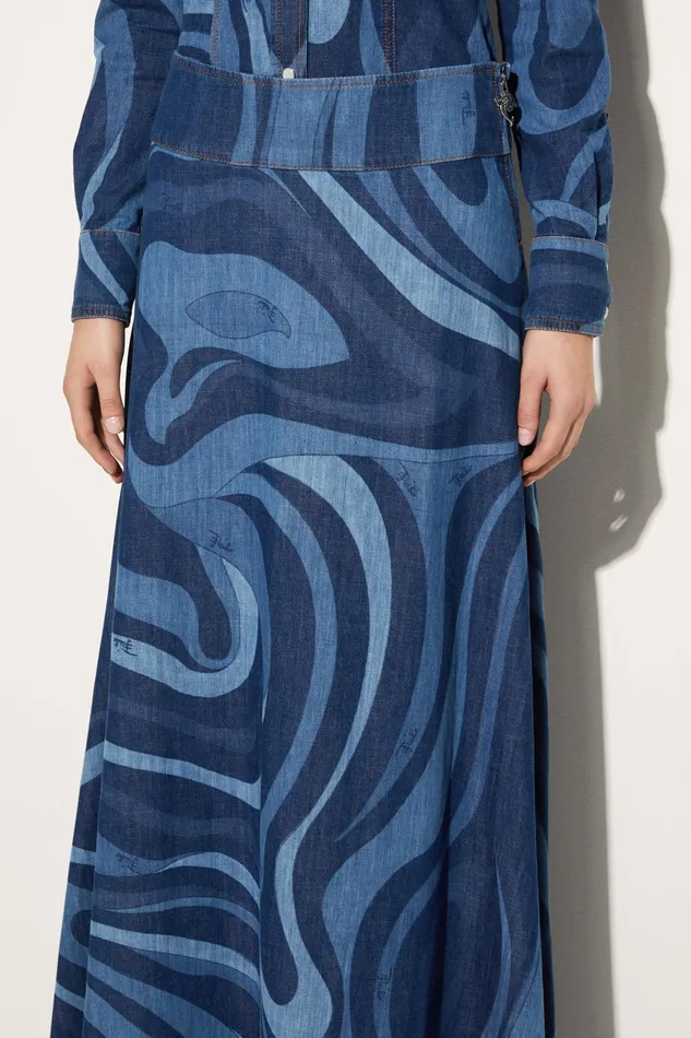 Skirts Women PUCCI MarmoPrint Denim Skirt