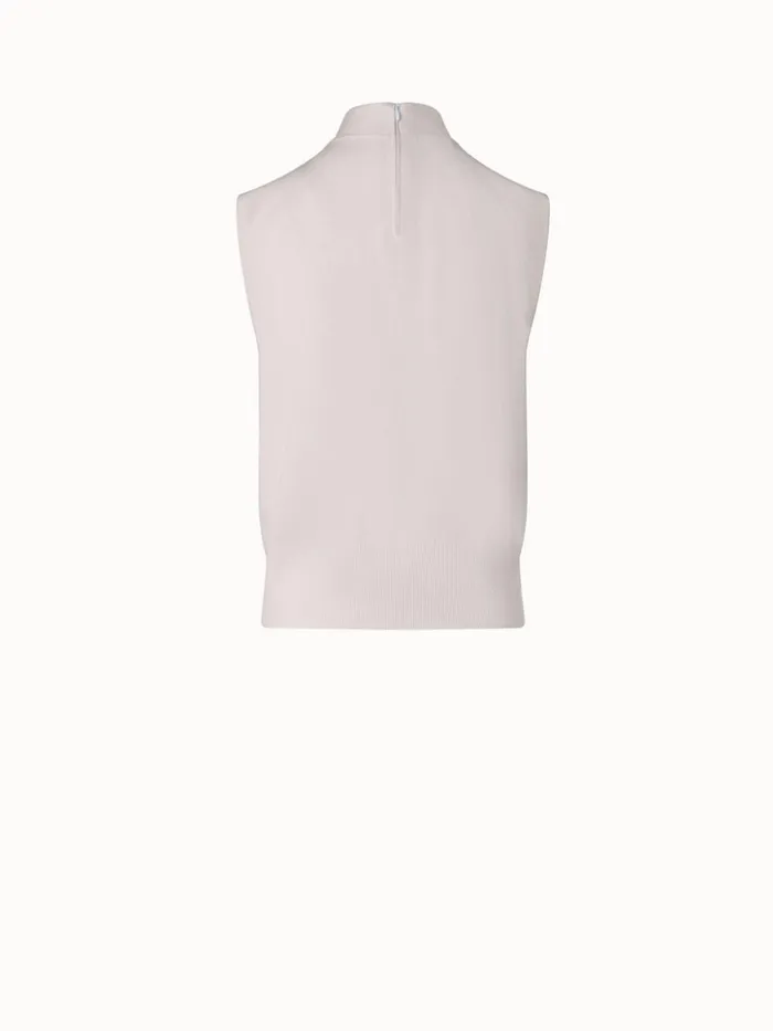 Sleeveless 100 Cashmere Knit Top With Knot Beige Women Akris Knitwear