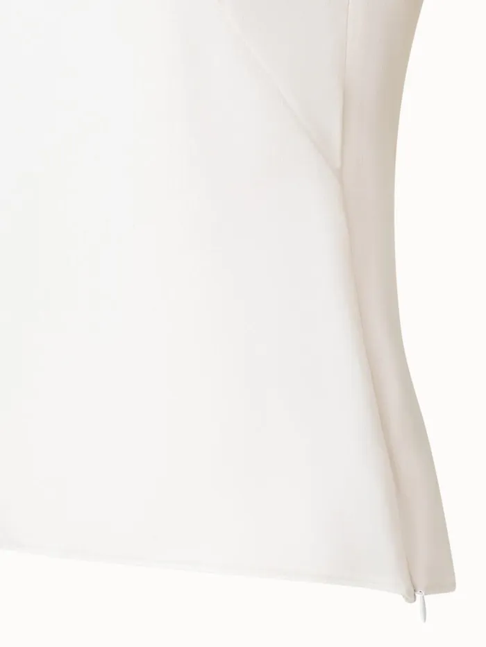 Sleeveless Silk Georgette Top Ivory Women Akris Blouses