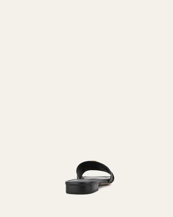 SLIDES jomercer Women Pablo flat slide black leather