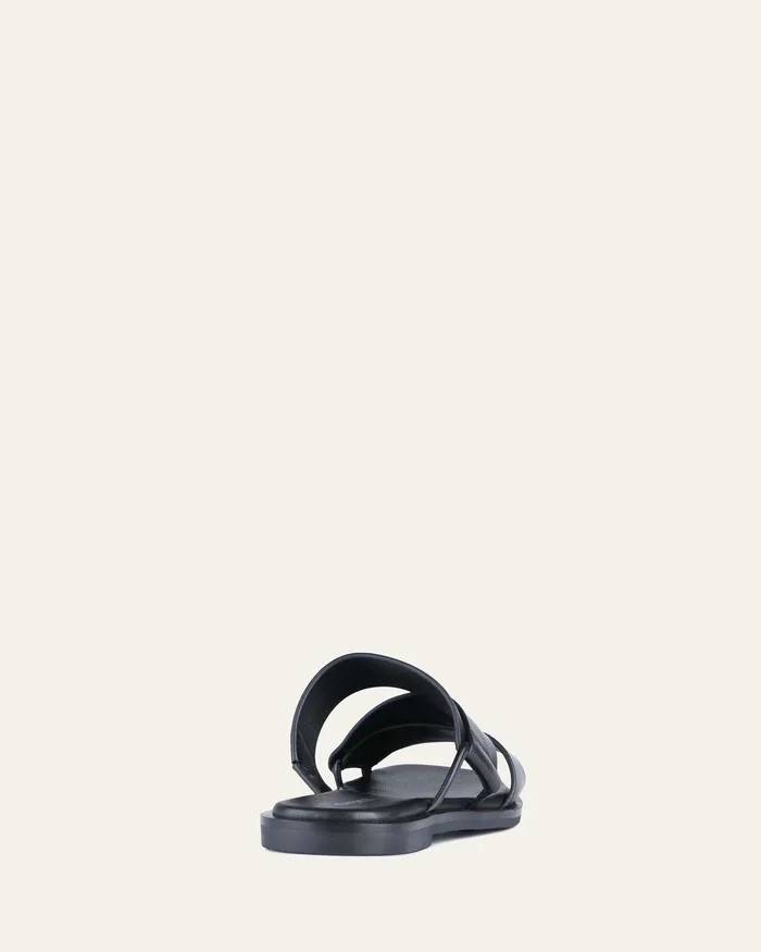 SLIDES jomercer Women Shelby flat slides black leather SLIDES jomercer Women Shelby flat slides black leather