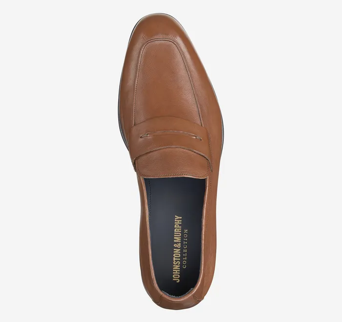 SlipOns and Loafers Johnston and Murphy Men Taylor Penny Loafer Tan Italian Calfskin