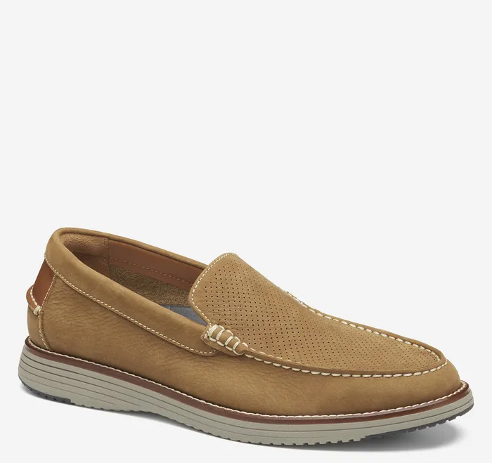 SlipOns and Loafers Upton Perfed Venetian Loafer Snuff Nubuck Johnston and Murphy Men
