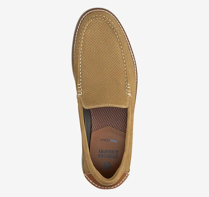 SlipOns and Loafers Upton Perfed Venetian Loafer Snuff Nubuck Johnston and Murphy Men