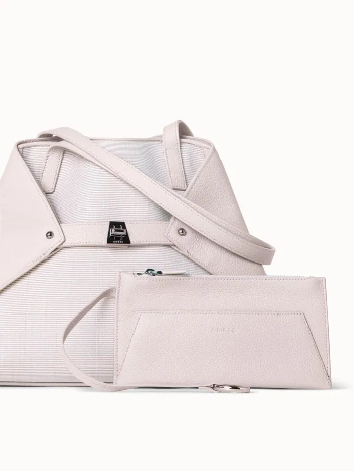 Small Ai Shoulder Bag In Leather And Horsehair Stucco Women Akris Shoulder Bags
