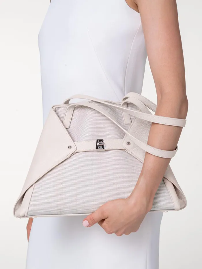 Small Ai Shoulder Bag In Leather And Horsehair Stucco Women Akris Shoulder Bags