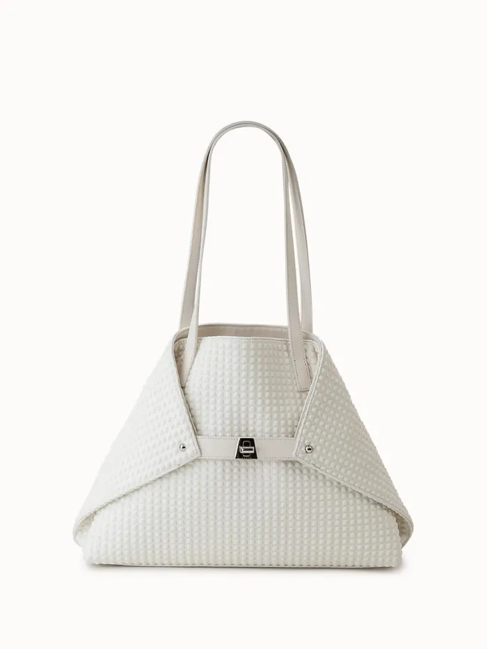 Small Ai Shoulder Bag In Techno Trapezoid Fabric White Women Akris Shoulder Bags