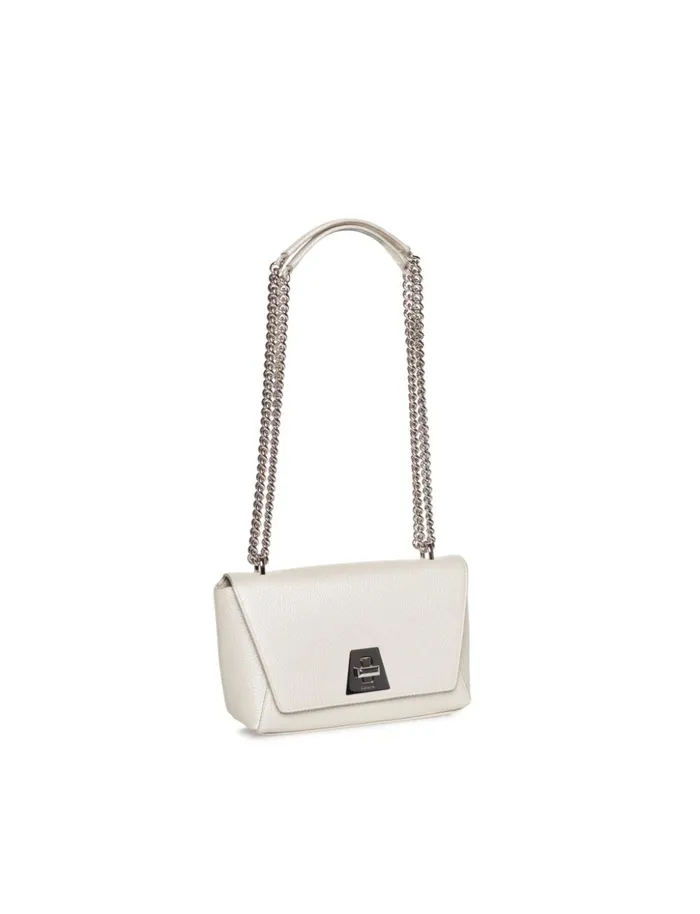 Small Anouk Day Bag In Cervocalf Leather Stucco Metallic Women Akris Crossbody Bags