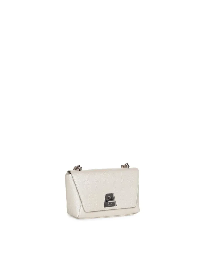 Small Anouk Day Bag In Cervocalf Leather Stucco Metallic Women Akris Crossbody Bags