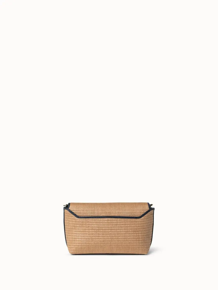 Small Anouk Day Bag In Raffia Camelmarine Women Akris Crossbody Bags