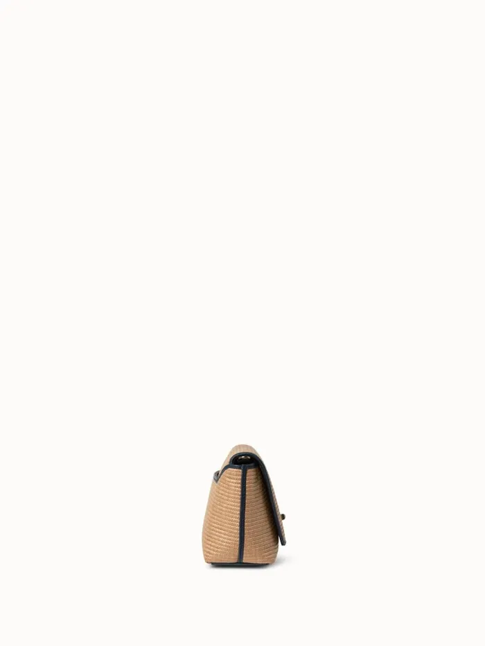Small Anouk Day Bag In Raffia Camelmarine Women Akris Crossbody Bags