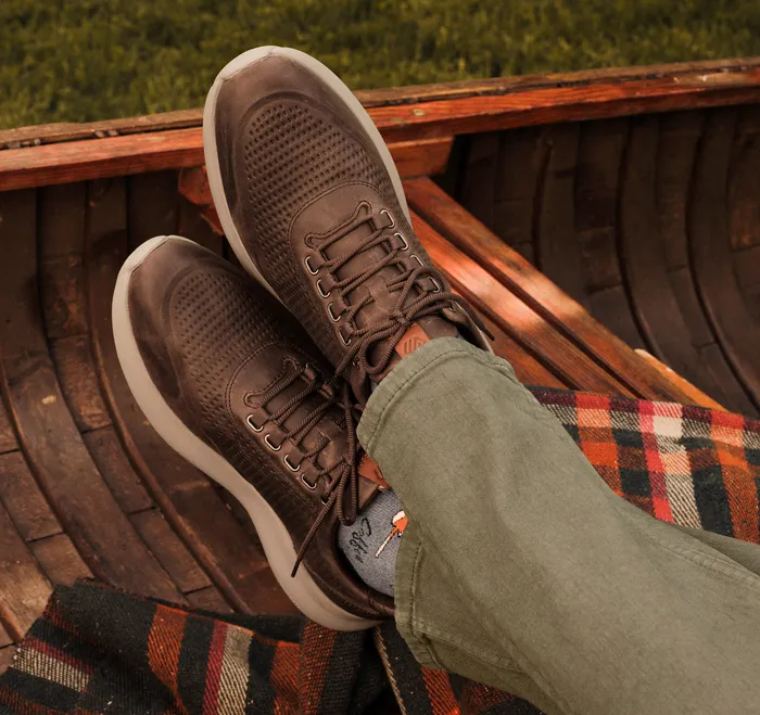 Sneakers Johnston and Murphy Men Amherst 20 Embossed UThroat Stone Oiled Full Grain