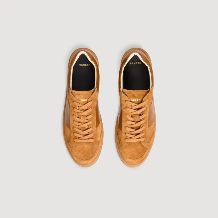 Sneakers Men SANDRO Suede Sneakers Camel