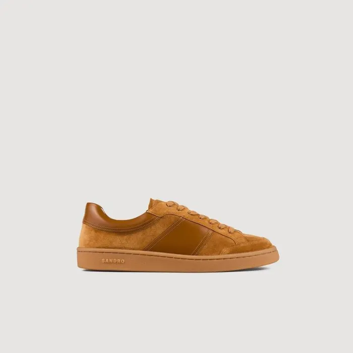 Sneakers Men SANDRO Suede Sneakers Camel