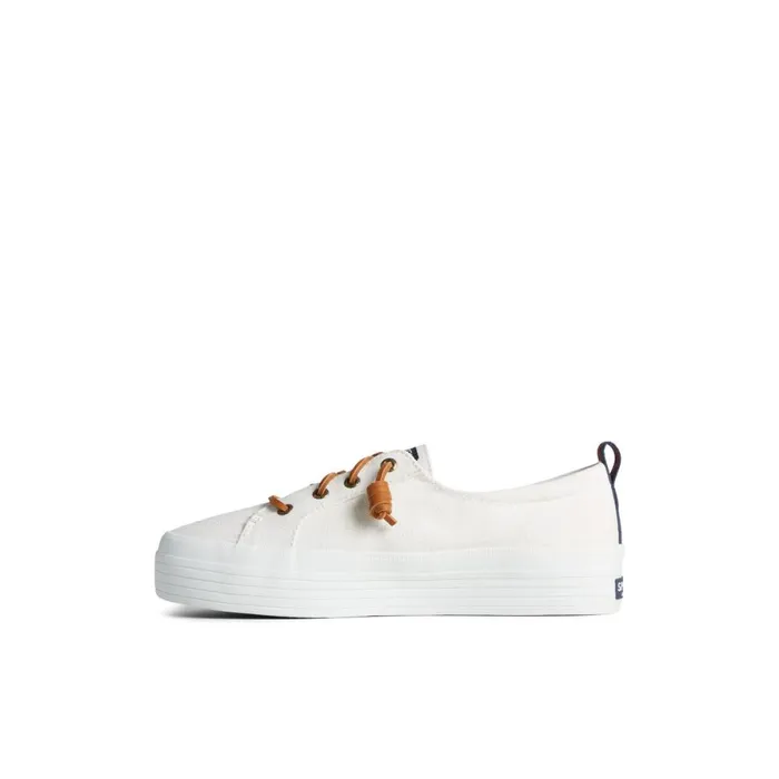 Sneakers Women Sperry Crest Triple Sneaker White Textile Canvas